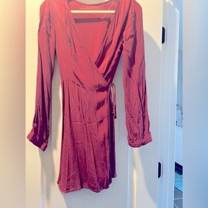 Soft Mauve Wrap Dress